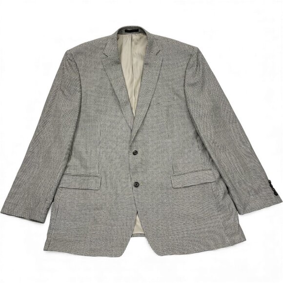 Ralph Lauren Silk Wool Men's 48 Long Houndstooth Blazer Jacket Sports Coat 48L - Picture 1 of 11